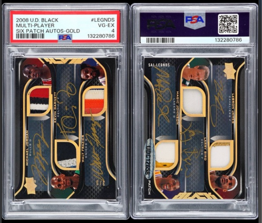 2008 UD Black /3 6 Card auto psa 9